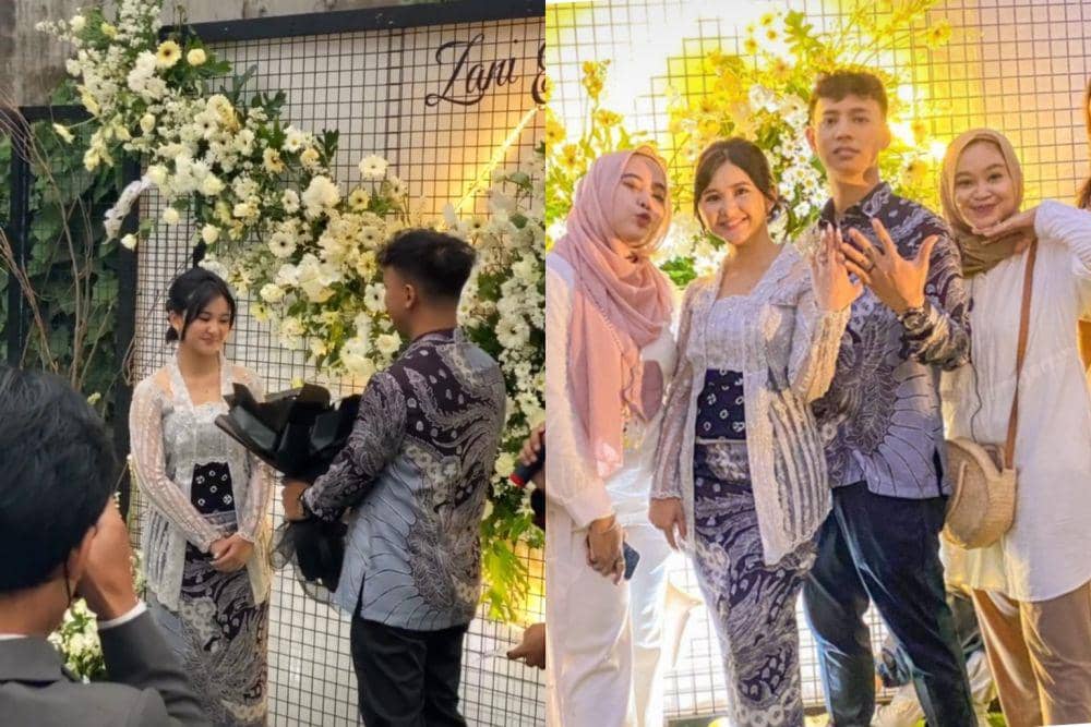 Akhirnya! 10 Momen Lamaran Dinda Azani dan Kekasih, Sekaligus Ultah