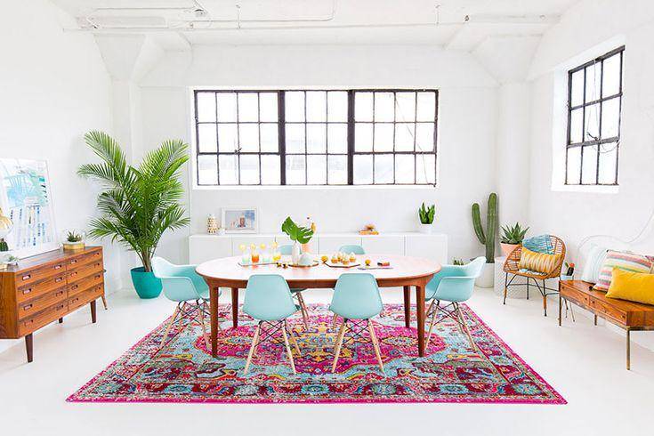 ilustrasi desain ruang makan Bohemian (pinterest.com/Home Design Lover)