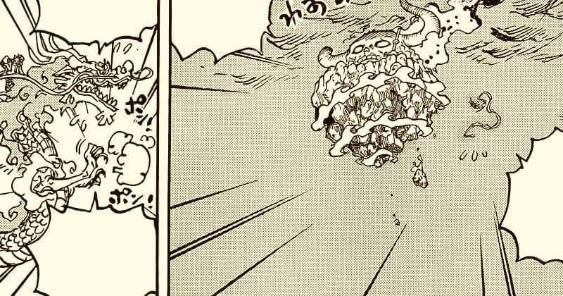 Momonosuke kesulitan mengeluarkan awan api. (mangaplus.shueisha.co.jp/One Piece)