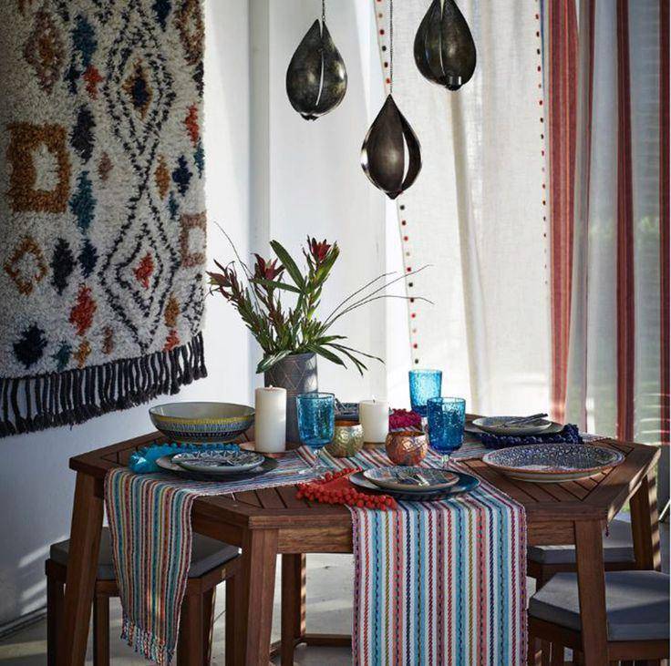 ilustrasi desain ruang makan Bohemian (pinterest.com/Home Design Lover)