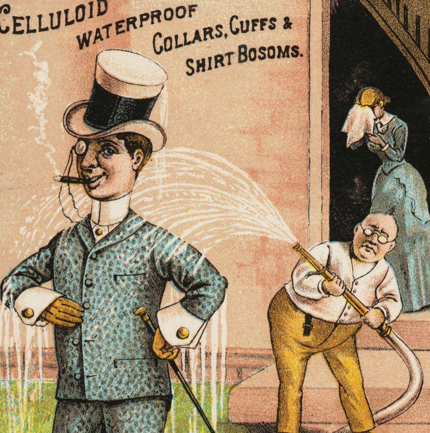 ilustrasi iklan pakaian anti air (commons.wikimedia.org/Boston Public Library)