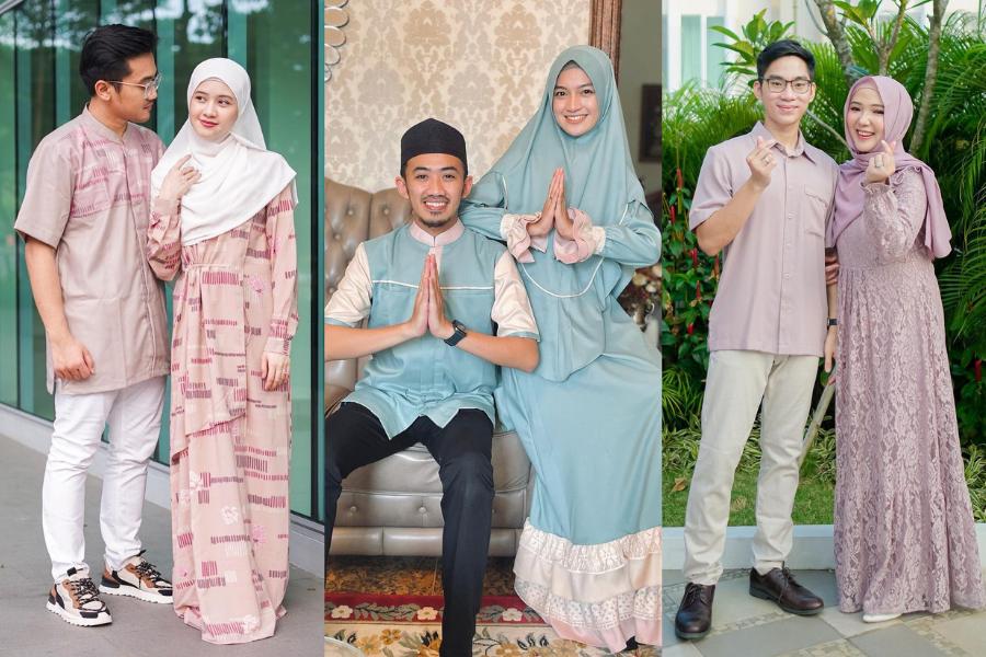10 OOTD Couple Lebaran Warna Pastel, Tebar Keteduhan saat Silaturahmi