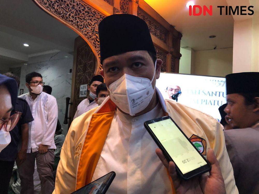 Ketua Umum Kosgoro 1957 Dave Laksono saat ditemui wartawan, Minggu (25/4/2022). (IDNTimes/Istimewa)