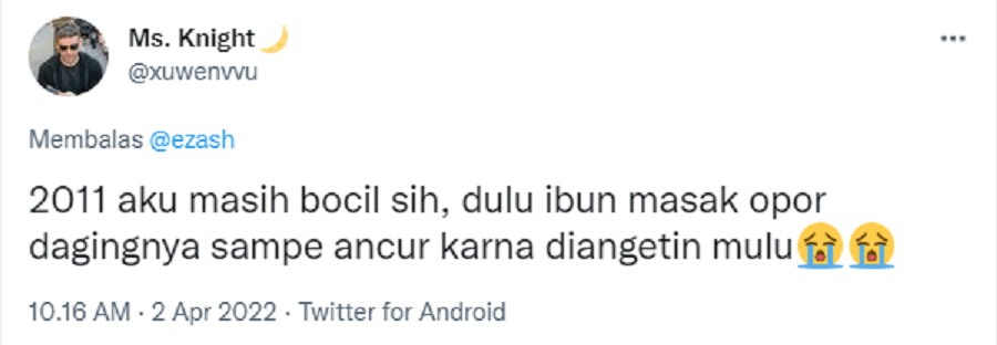 pengalaman lebaran meleset (twitter.com/xuwenvvu)