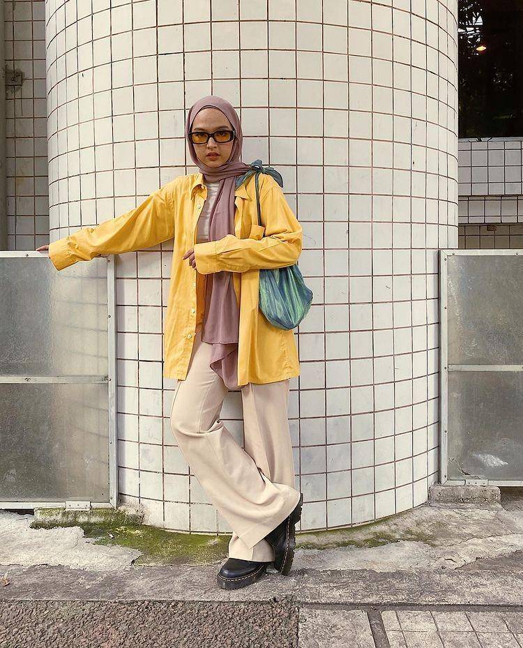 OOTD hijab colorful ala Tasyakissty (instagram.com/tasyakissty)