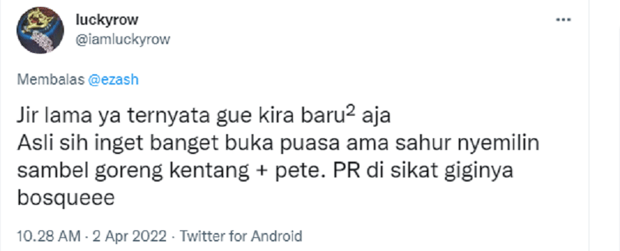 pengalaman lebaran meleset (twitter.com/iamluckyrow)