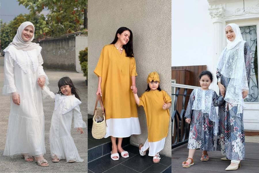 ide baju lebaran kompak untuk ibu dan anak perempuan (instagram.com/dwihandaanda | instagram.com/alicenorin | instagram.com/adeliapasha)