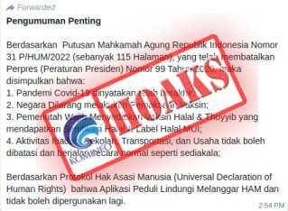 4 poin informasi liar yang tidak sesuai dengan keputusan MA. (kominfo.go.id)