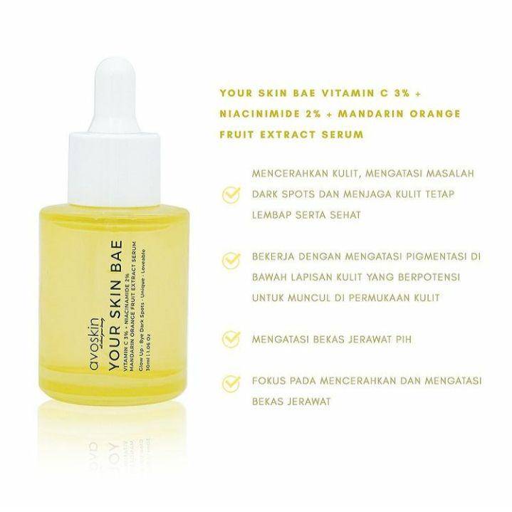 Avoskin Your Skin Bae Vitamin C 3% Niacinamide 2% Mandarin Orange Fruit Extract (instagram.com/avoskinbeauty)