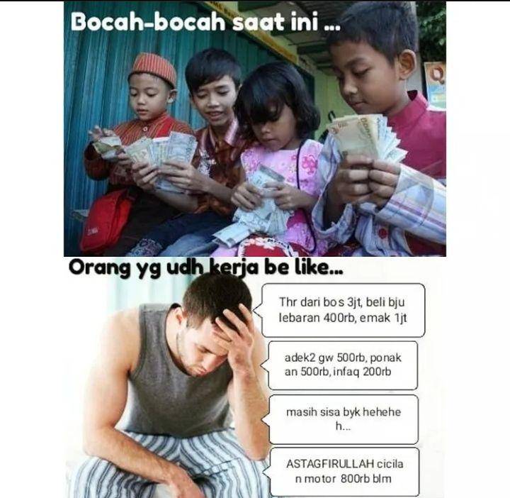 meme kocak tentang THR (instagram.com/fab.casing)