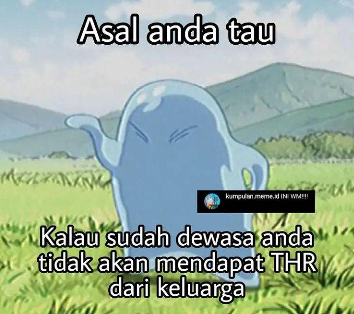 meme kocak tentang THR (instagram.com/kumpulan.meme.id)