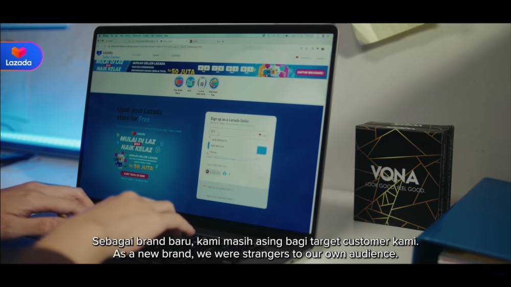 Bisnis VONA di LazMall Lazada Indonesia (YouTube/#LazadaClub Indonesia)