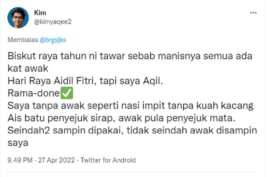 gombalan lebaran vibes ala negeri seberang (twitter.com/kimyaqee2)