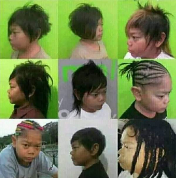 Berbagai macam gaya rambut Ony Syahrial. (Instagram.com/cah90anyk)