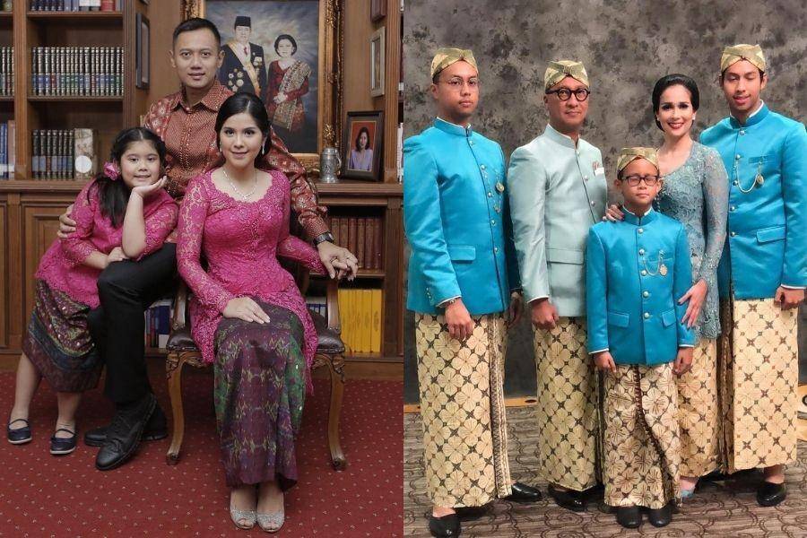 kebaya seragam keluarga. (instagram.com/annisayudhoyono / instagram.com/loemongga)