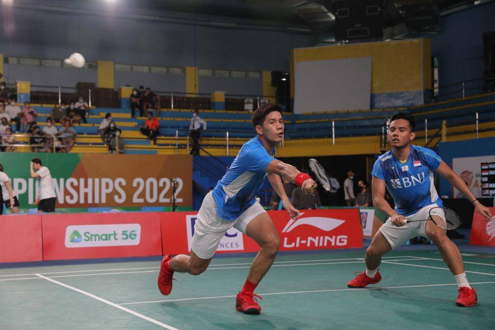 Pramudya Kusumawardana/Yeremia Erich Yoche Yacob Rambitan di Kejuaraan Bulu tangkis Asia 2022 (Dok.PP PBSI)