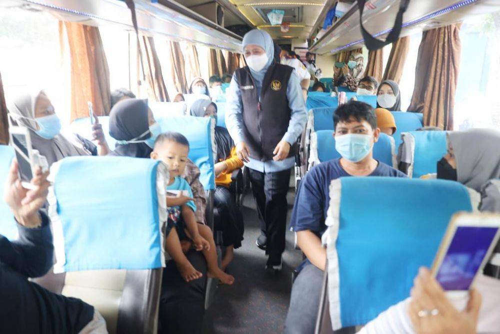 Program mudik gratis yang diberangkatkan hari ini. Dok. Humas Pemprov Jatim