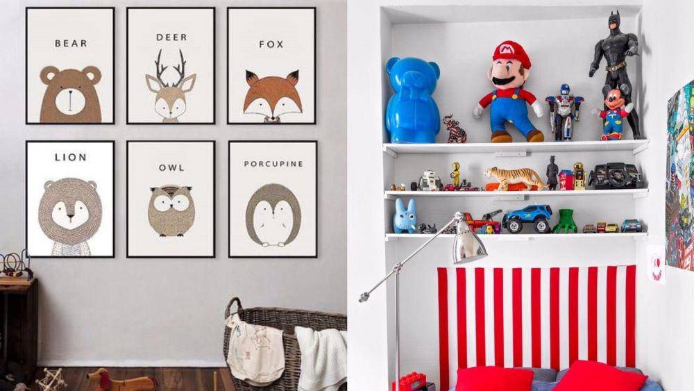 Hiasan dinding kamar anak (pinterest.com/littleonesspaces / elledecor.com)