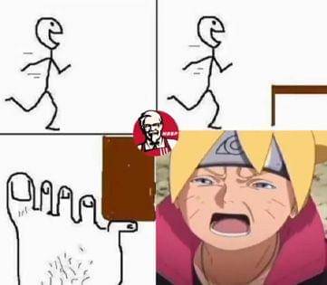 Boruto saat jarinya terkena kaki meja ( facebook.com / Andianto Heru )