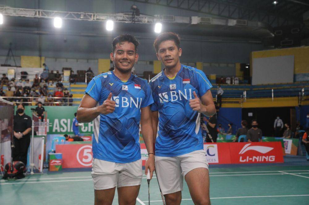 Pramudya Kusumawardana/Yeremia Erich Yoche Yacob Rambitan di Kejuaraan Bulu Tangkis Asia 2022 (Dok. PP PBSI)