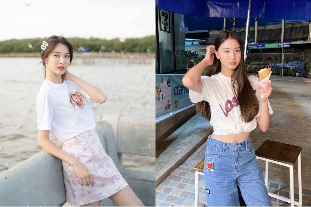 white t-shirt ala View Benyapa (instagram.com/view.benyapa)