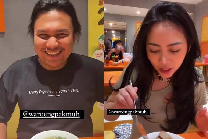 potret artis di grand opening Waroeng Pak Muh (instagram.com/rachelvennya)