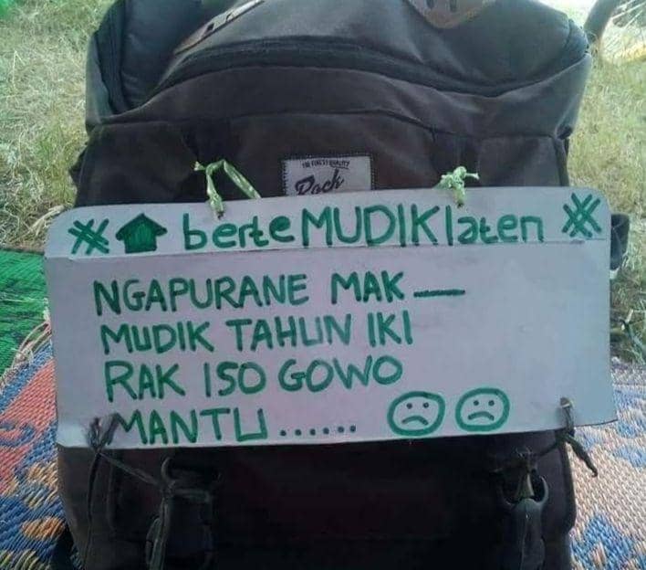 tulisan kocak pemudik (twitter.com/pedulisyetan)