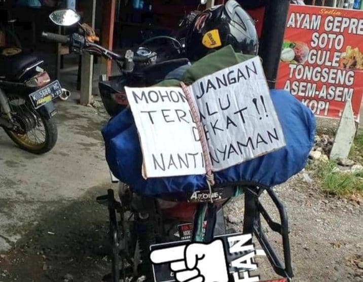 tulisan kocak pemudik (twitter.com/dltmdn)