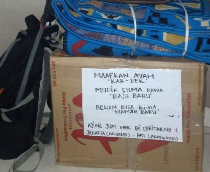 tulisan kocak pemudik (twitter.com/erteyoyo)