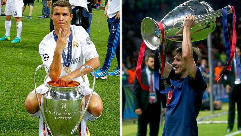 Barcelona dan Real Madrid ketika menjuarai Liga Champions. (marca.com)