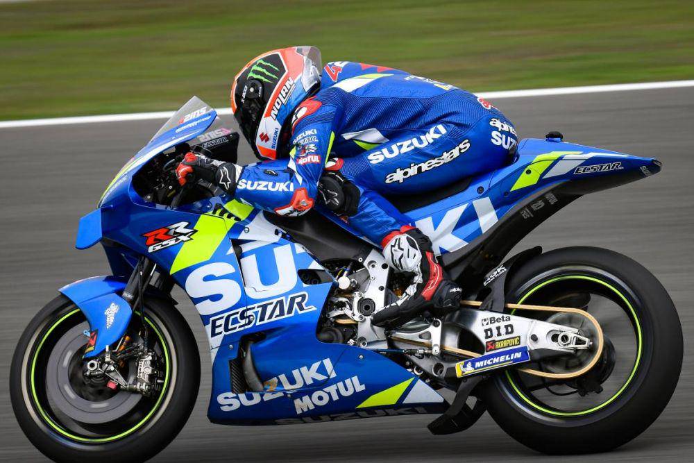 Alex Rins meraih kemenangan pertamanya di MotoGP bersama GSX-RR 2019. (motogp.com)