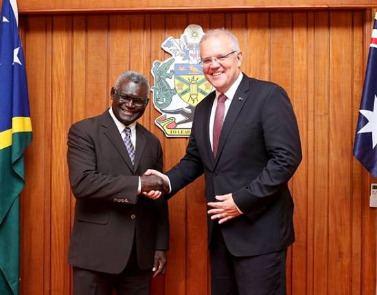 PM Kepulauan Solomon Manasseh Sogavare dan PM Australia Scott Morrison (dfat.gov.au)