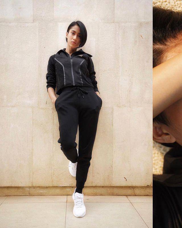 Foto serba hitam elegan Aghniny Haque (instagram.com/aghninyhaque)
