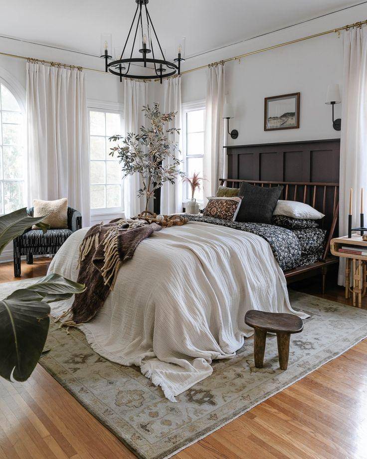 ilustrasi kamar tidur musim gugur (pinterest.com/Lone Fox Home)