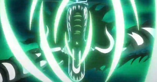Kaido menggunakan serangan elemen anginnya ( Dok. Toei Animation / One Piece )