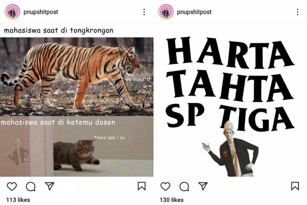 Tangkapan layar unggahan akun shitpost Kesenangan di PNUP yang berbasis di Politeknik Negeri Ujung Pandang. (Instagram.com/pnupshitpost)
