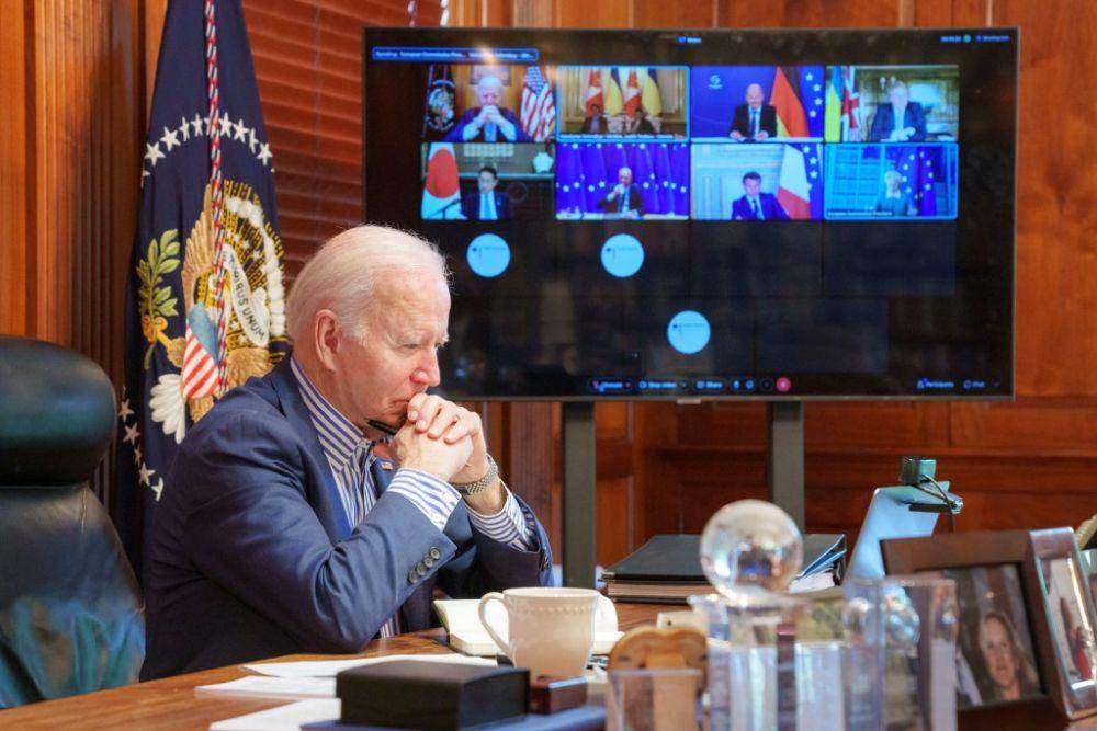 Presiden Joe Biden dalam pertemuan G7 secara virtual (Twitter.com/President Biden)