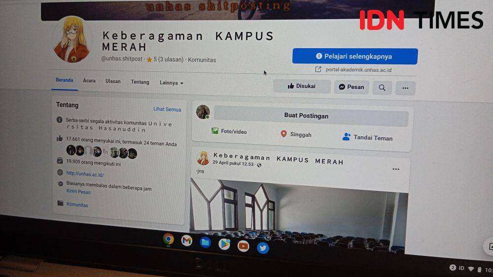 Laman shitpost Keberagaman Kampus Merah yang berbasis di Universitas Hasanuddin. (IDN Times/Achmad Hidayat Alsair)