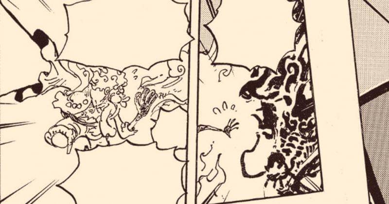 Tangan Luffy kepanasan terkena api. (mangaplus.shueisha.co.jp/One Piece)