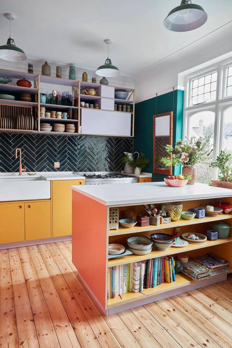 inspirasi dapur colorful (www.architecturaldigest.com)