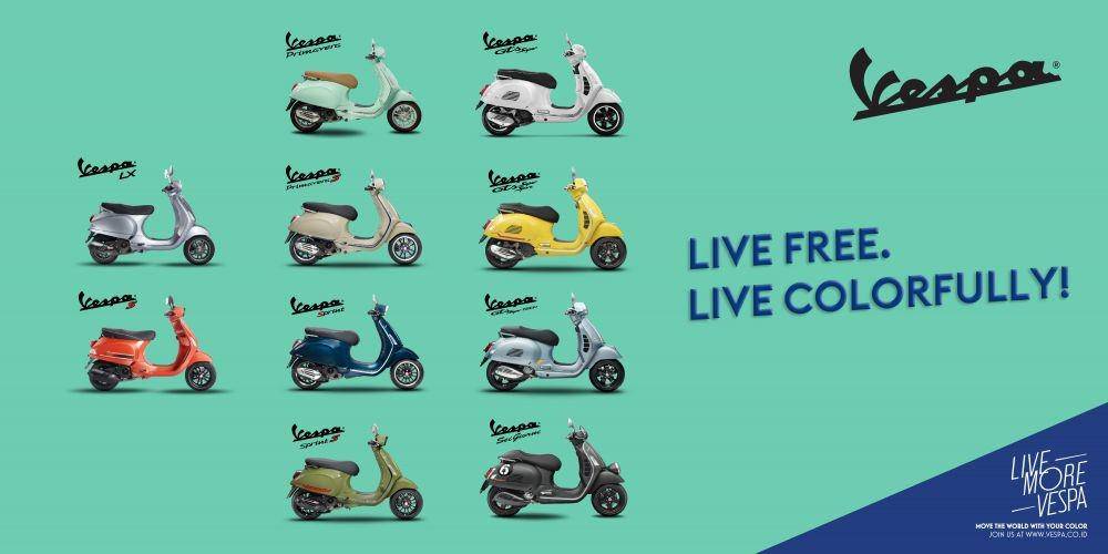 Pilihan warna baru line up Vespa matic (Piaggio Indonesia)