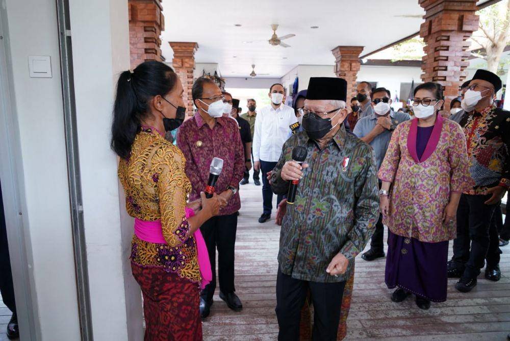 Wapres Ma'ruf Amin kunjungi kawasan UMKM di Pantai Jerman, Kabupaten Badung, Bali (dok. Setwapres)