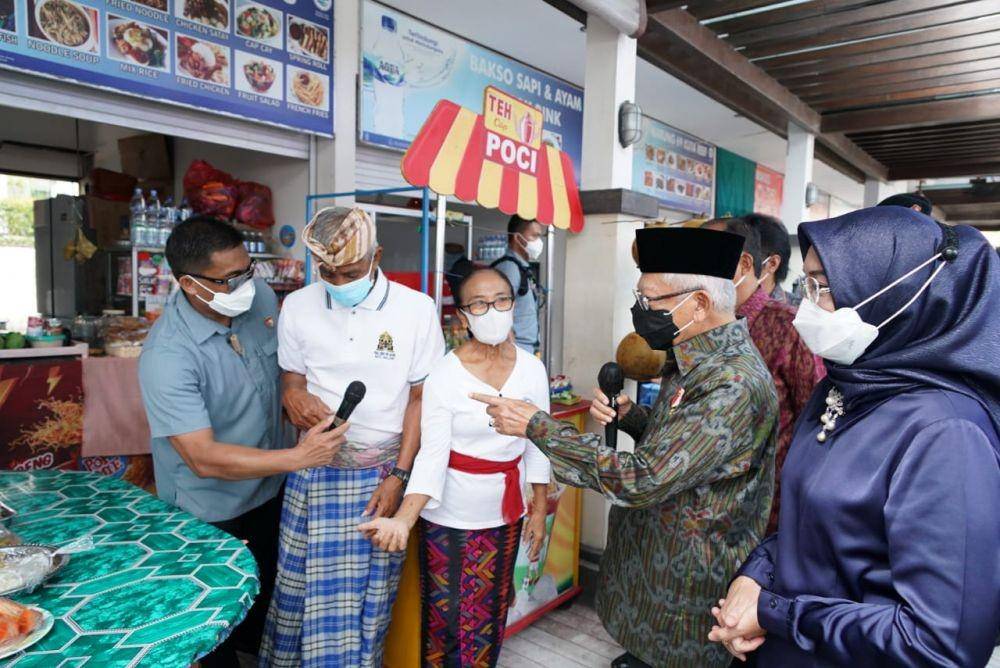 Wapres Ma'ruf Amin kunjungi kawasan UMKM di Pantai Jerman, Kabupaten Badung, Bali (dok. Setwapres)