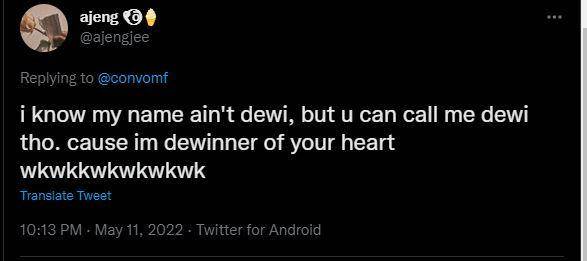 Pick up line flirting (twitter.com/ajengjee)