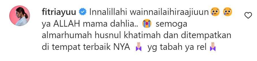 Ucapan duka artis (instagram.com/kikifarrel_)