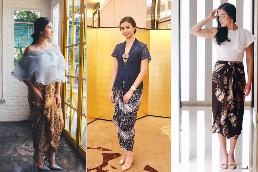 referensi baju kondangan dengan rok lilit (instagram.com/jscmila | instagram.com/yukikt | instagram.com/alicenorin)