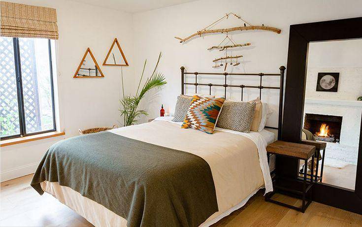 ilustrasi kamar tidur bohemian estetik (pinterest.com/Home Design Lover)