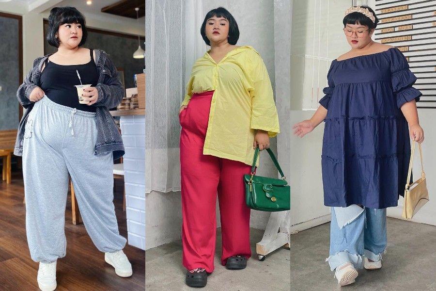 10 Ide Mix and Match Celana Panjang Plus Size ala Tira Emon, Kekinian!