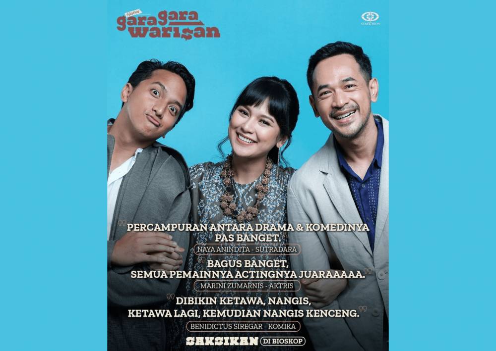 Tiga pemain utama film gara-gara warisan disertai komentar positif untuk filmnya (instagram.com/garagarawarisan)
