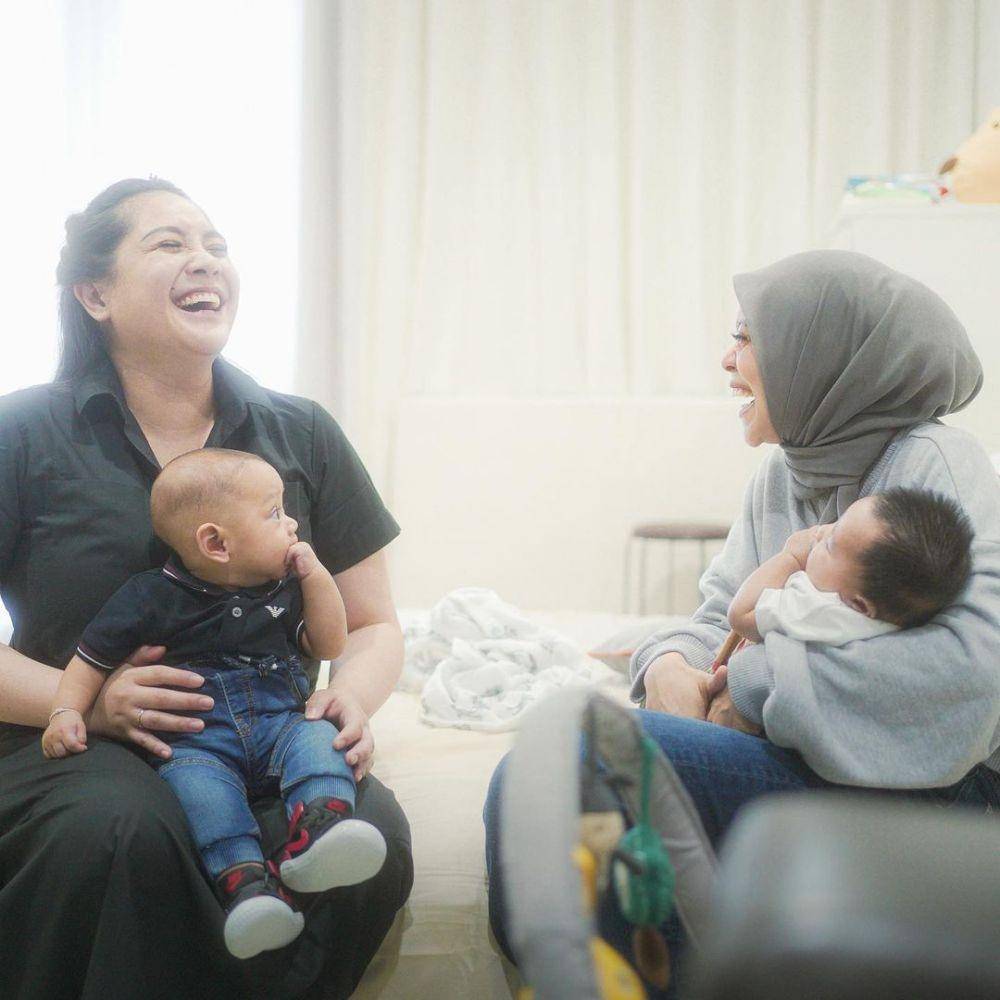potret playdate Rayyanza, Ameena dan Leslar (instagram.com/raffinagita1717)